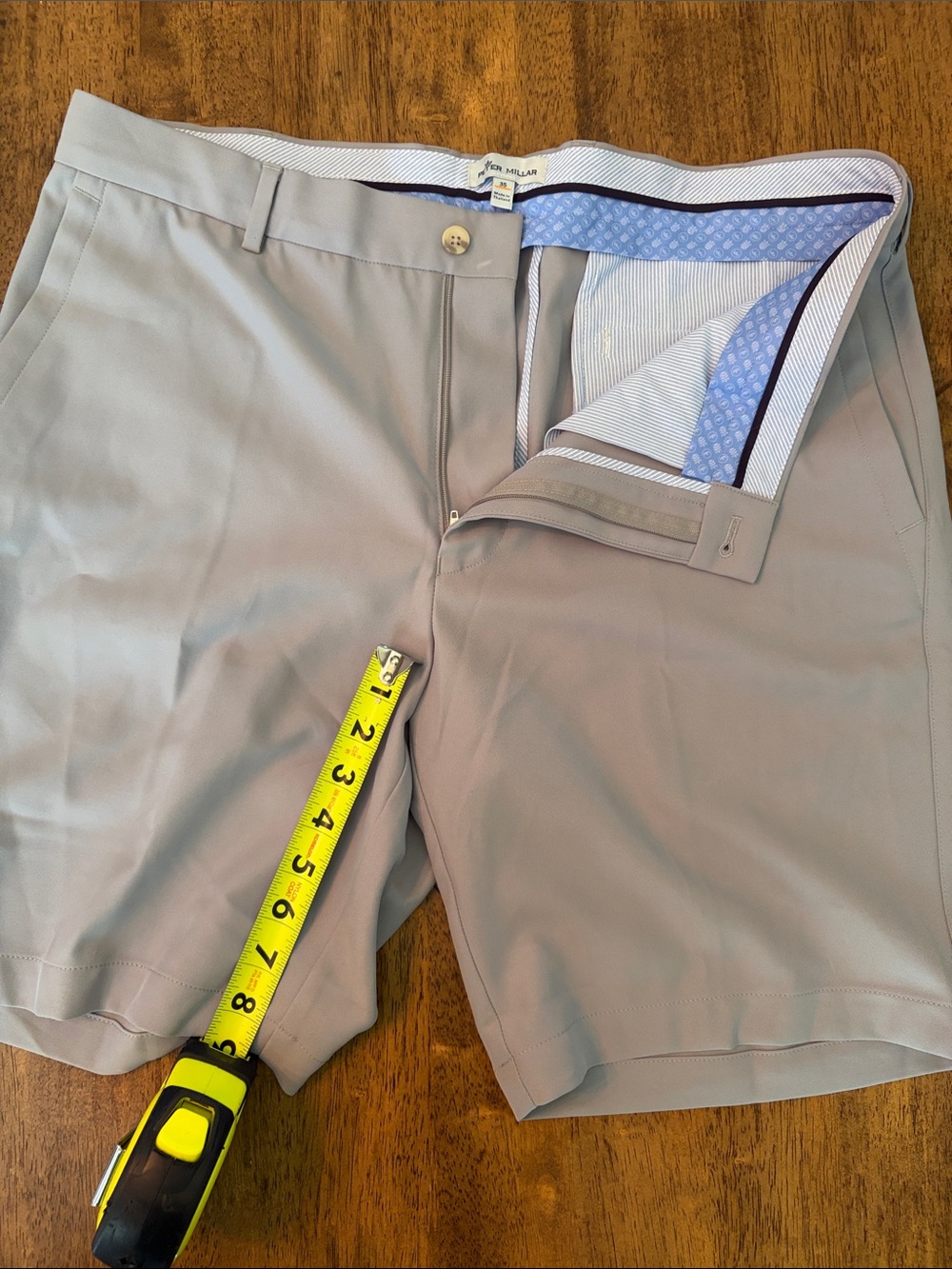 Peter Millar Light Gray Performance Flat-Front Golf Shorts